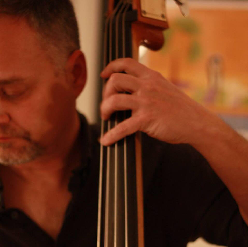 John Kuhlman playing the double bass